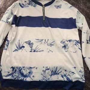 #27 Floral print shoulder sweatshirt